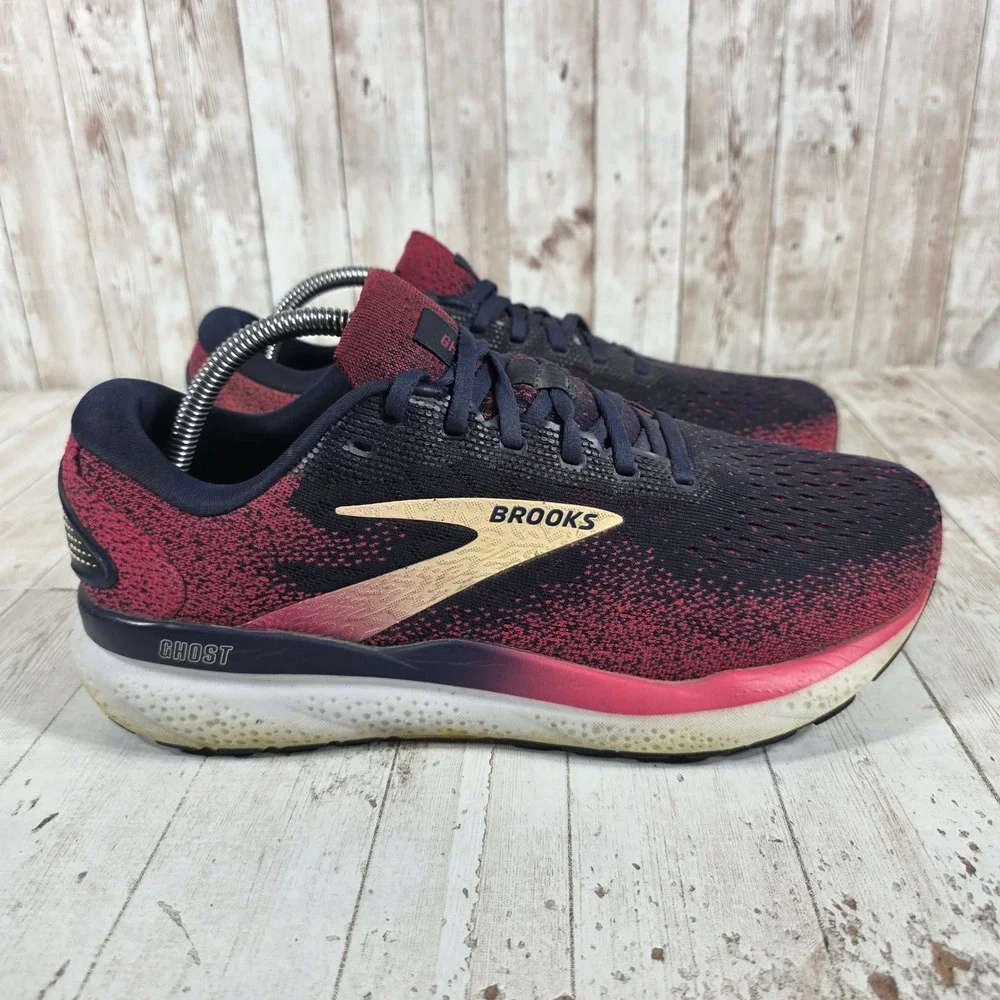 Brooks Ghost 16 Womens 10.5 Extra Wide 2E Navy Bordeaux Running Shoes